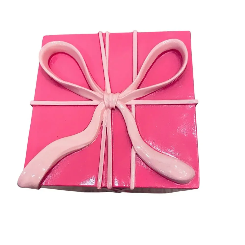 34th & Pine Pink Gold Polka Dot Christmas Present Bow Outdoor Holiday Decor New